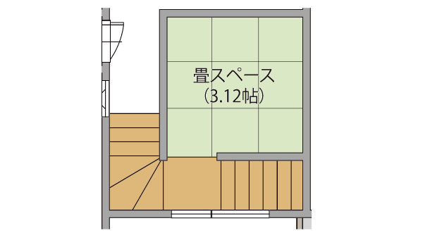 開放感満載！ スキップフロアの畳スペース