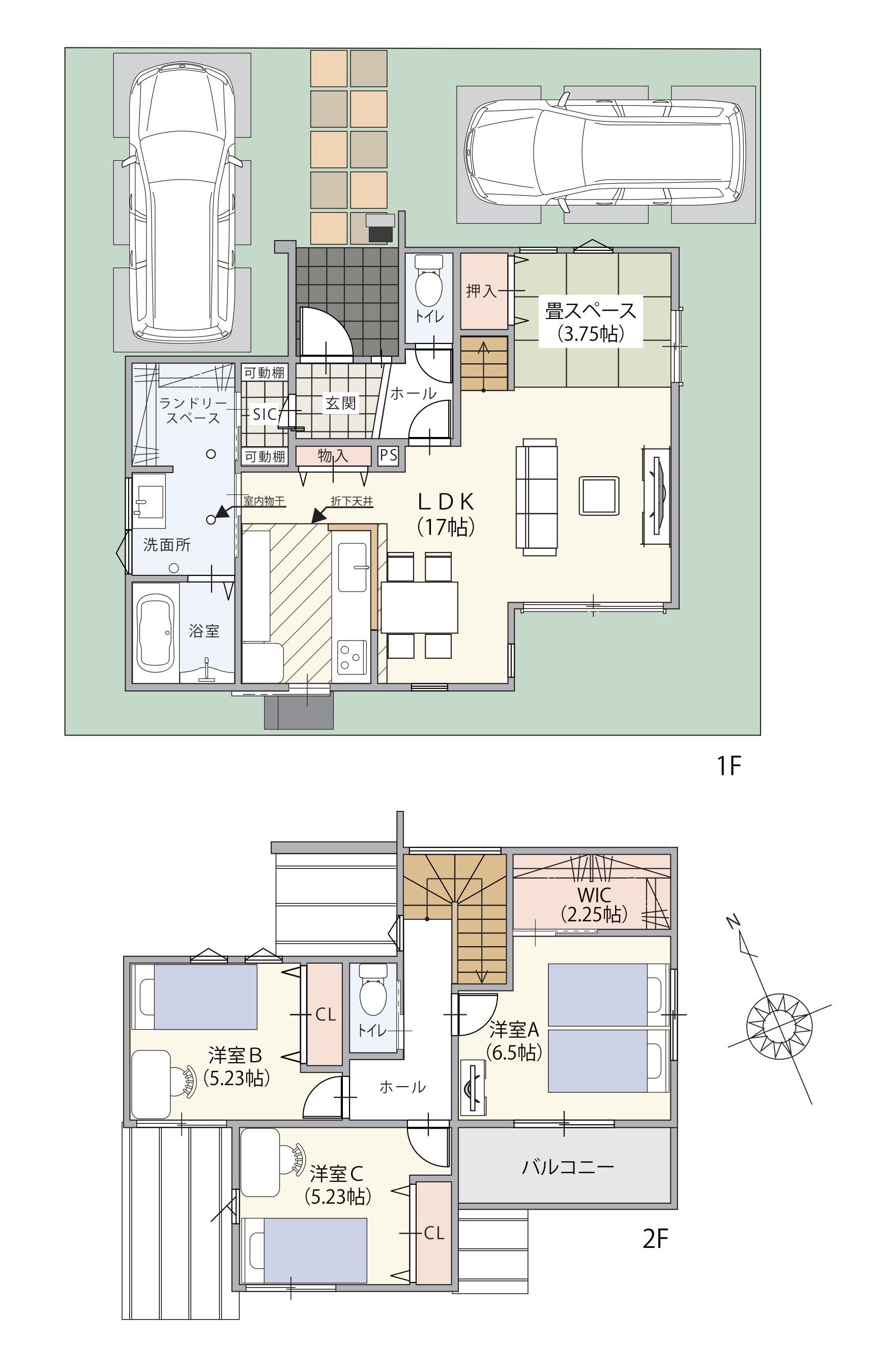 ストークガーデン姫路町坪パークタウン2号地間取り