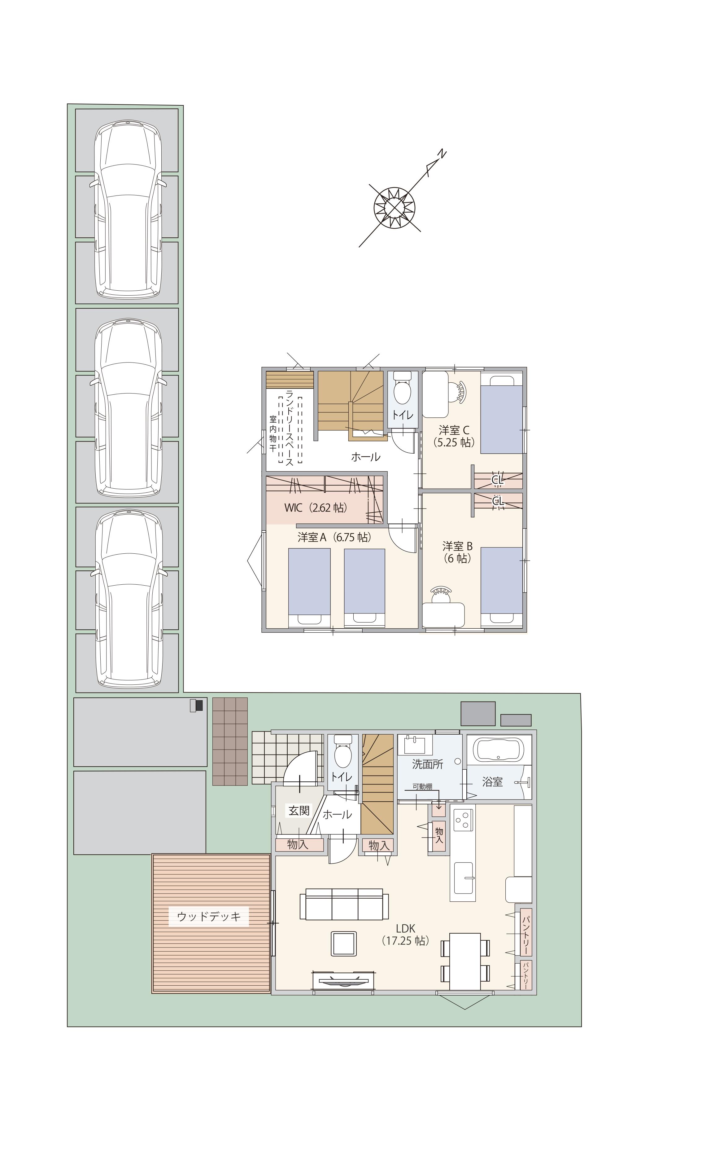 SG宝殿駅前Ⅲ2号間取り