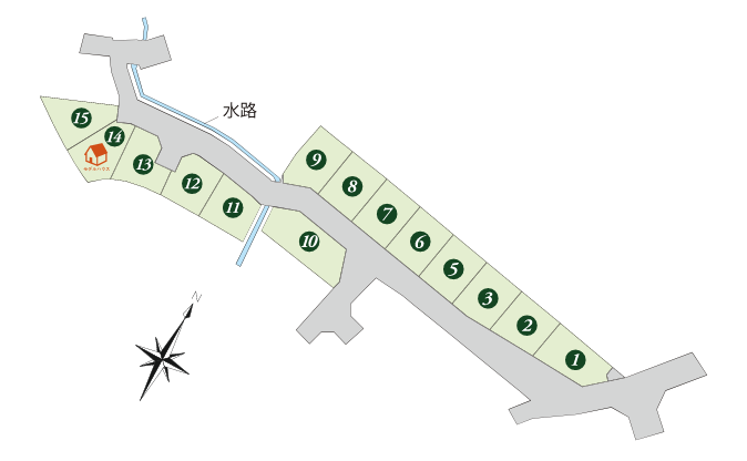 分譲地区画図 ストークビレッジ宝殿駅前プレミアムⅡ14号地モデルハウス