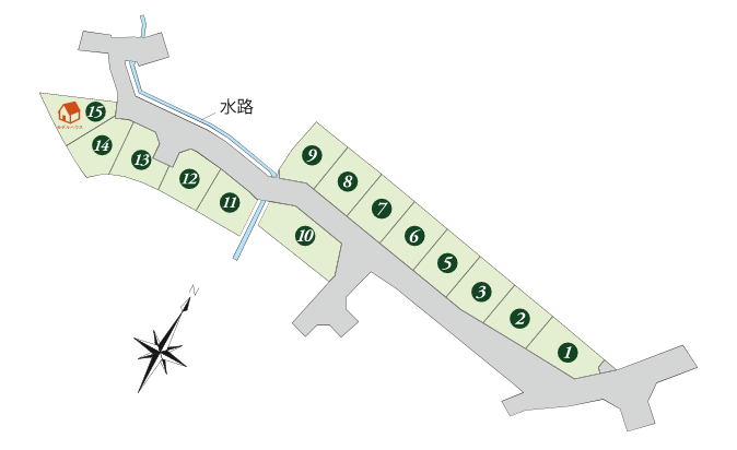 分譲地区画図 ストークビレッジ宝殿駅前プレミアムⅡ15号地モデルハウス