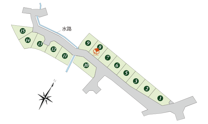 分譲地区画図 ストークビレッジ宝殿駅前プレミアムⅡ8号地モデルハウス